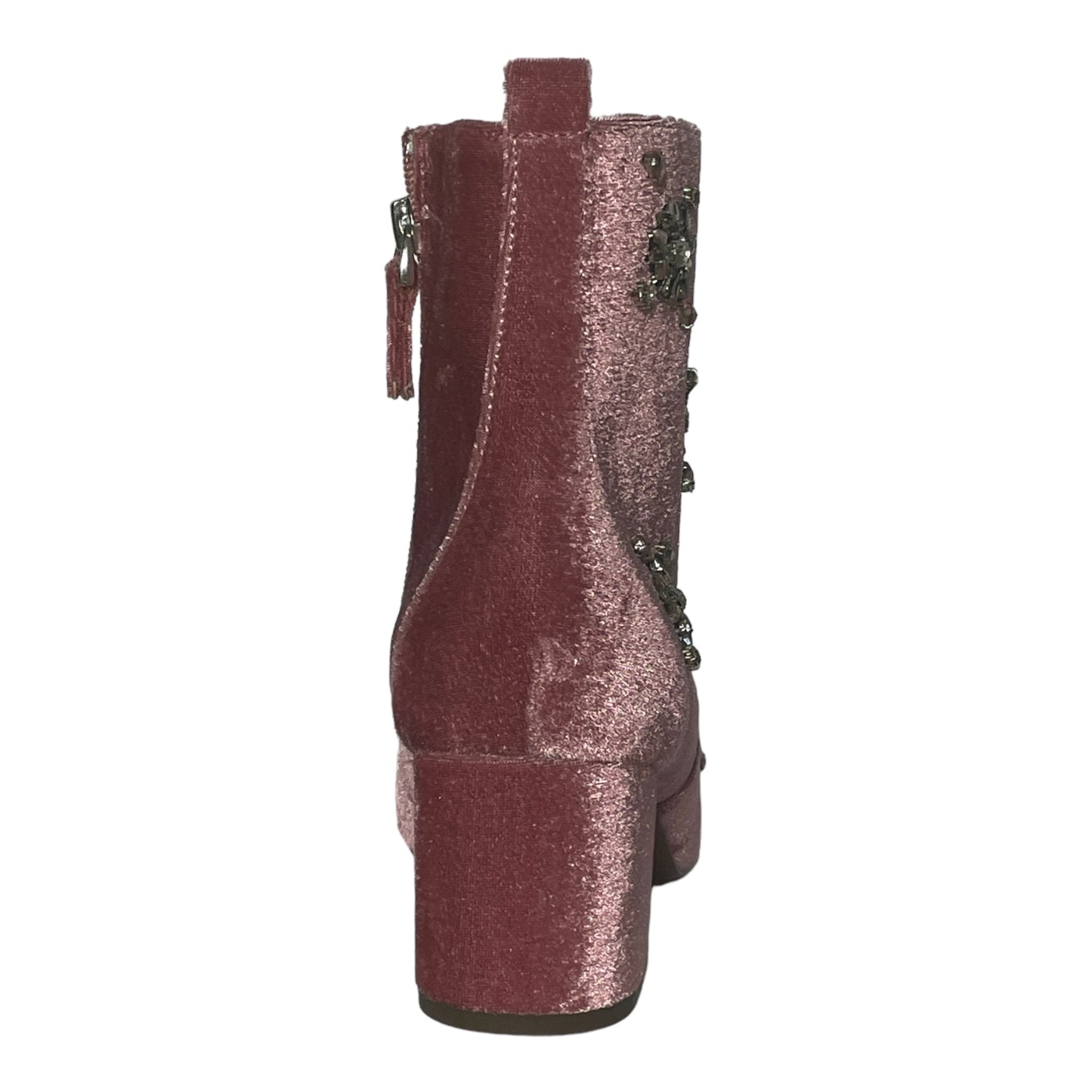 Who What Wear Rhinestone Pink Faux Suede Boot