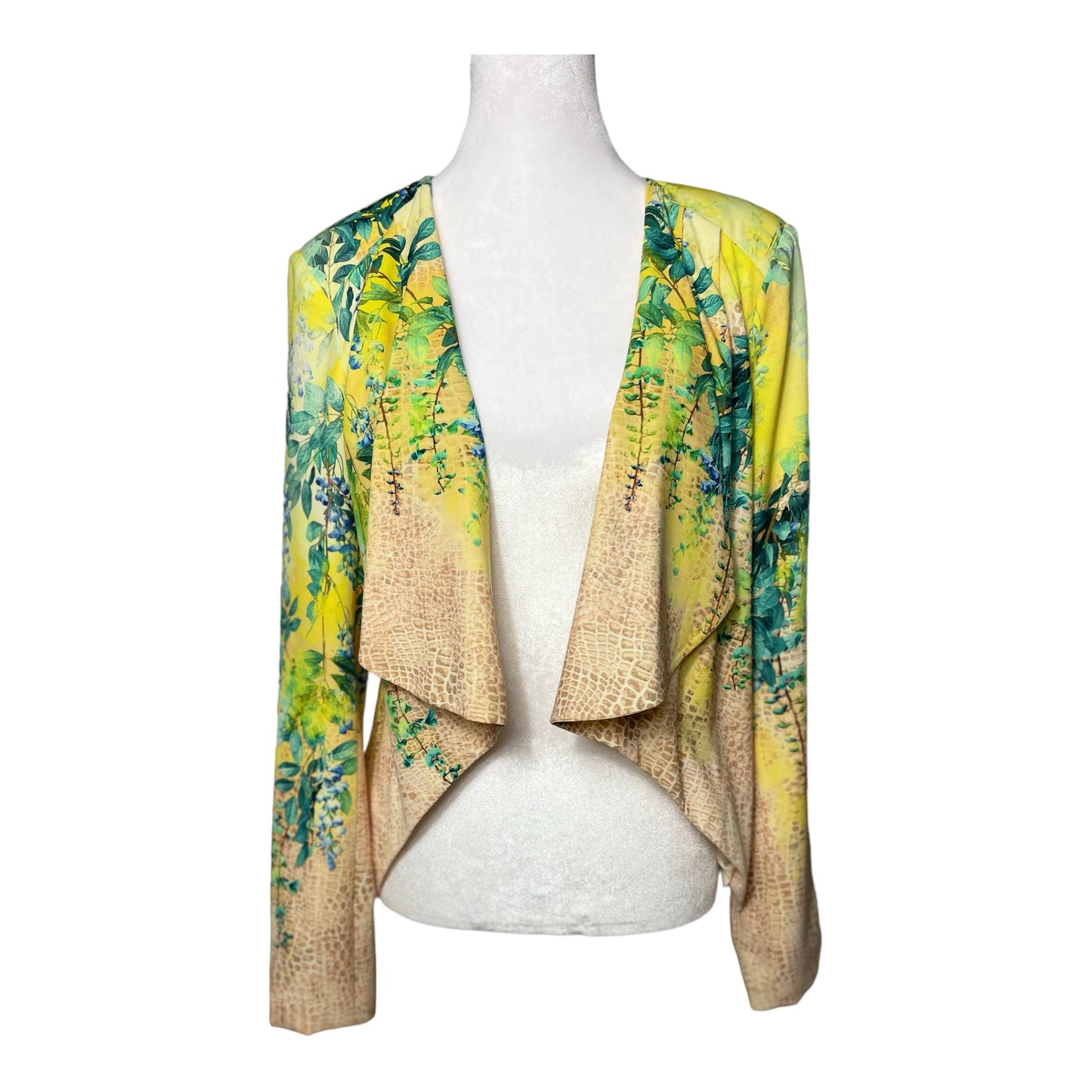 Bebe Asymmetrical Floral Blazer