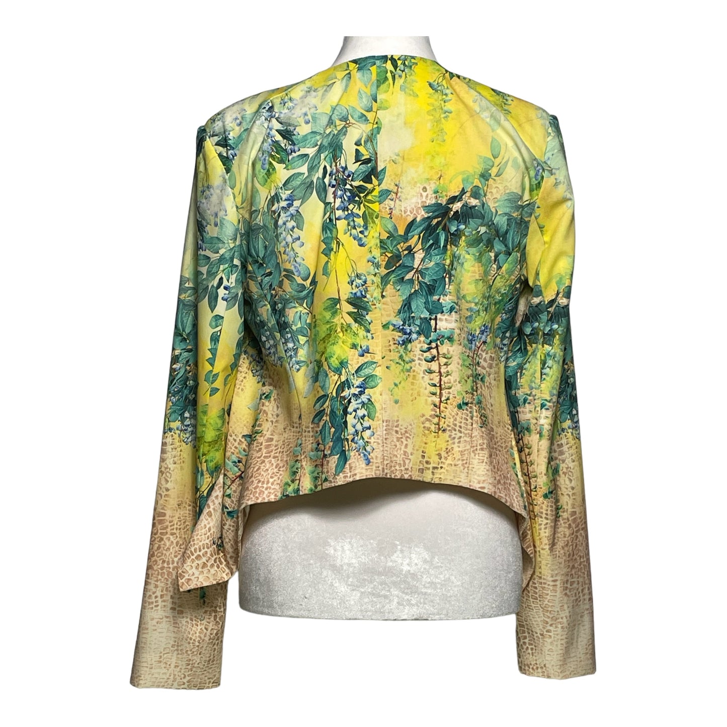 Bebe Asymmetrical Floral Blazer