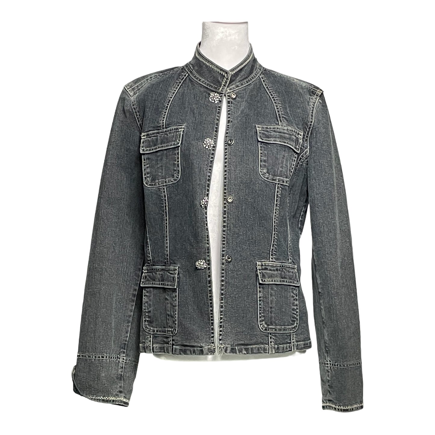 Tahari Faded Denim Jacket