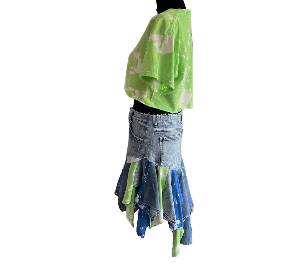 Mixed Tie-Dye Skirt Set