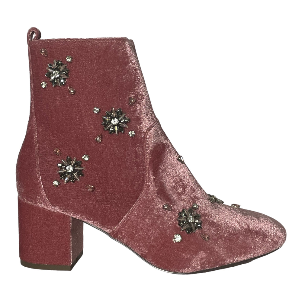 Who What Wear Rhinestone Pink Faux Suede Boot