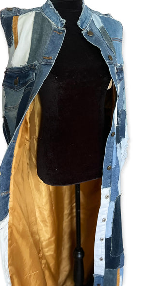 
            
                Load image into Gallery viewer, Mixed Denim Patchwork Vest
            
        