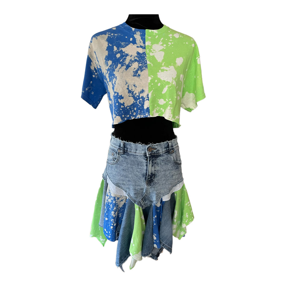 Mixed Tie-Dye Skirt Set