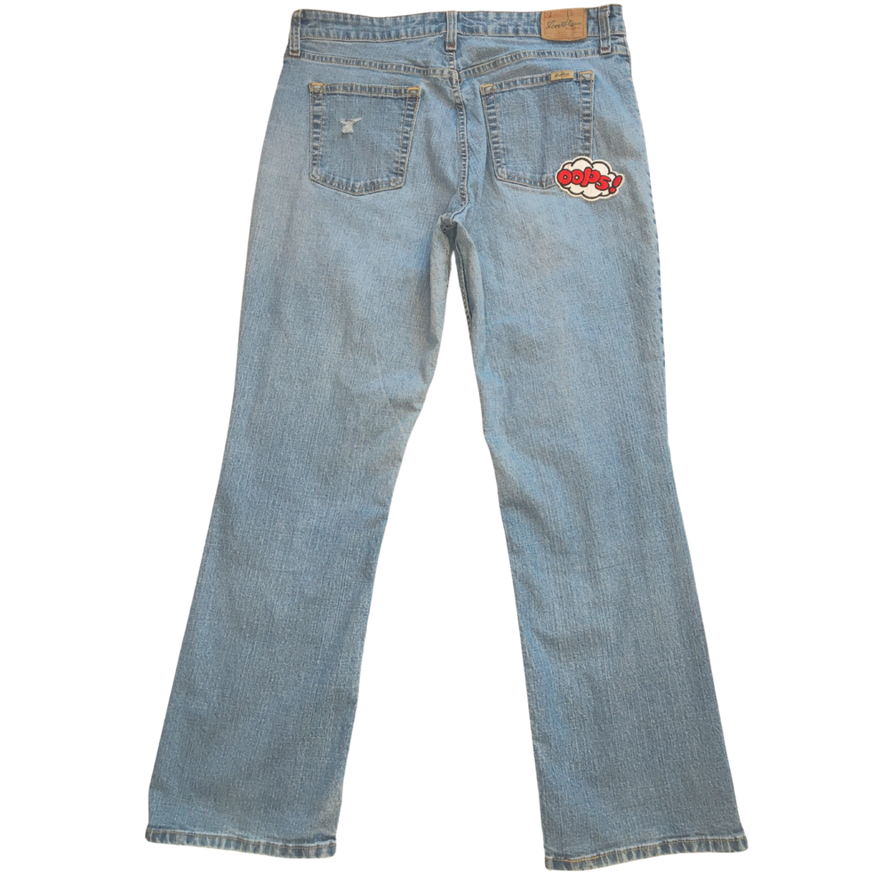 Sequin Rose and Patchwork Jeans
