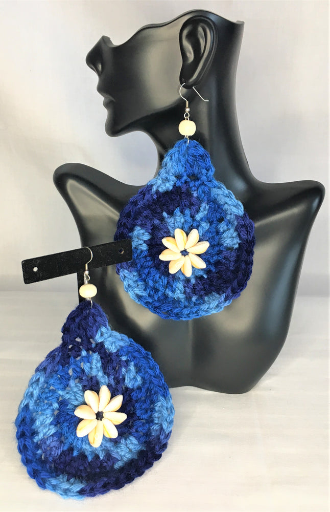 Mixed Blues Crochet Earrings - J. Elaine Boutique