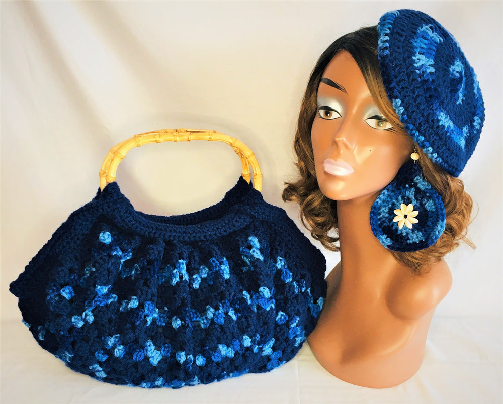Mixed Blues Crochet Earrings - J. Elaine Boutique