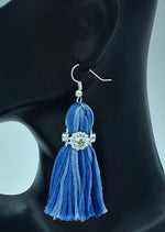 Tassel earring with silver rhinestones - J. Elaine Boutique