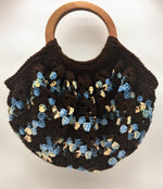 Brown and Blue Granny Square Handbag - J. Elaine Boutique