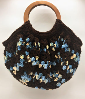 
            
                Load image into Gallery viewer, Brown and Blue Granny Square Handbag - J. Elaine Boutique
            
        