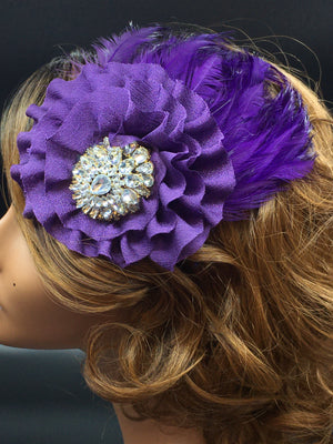 Royal Purple and Gold Fascinator - J. Elaine Boutique