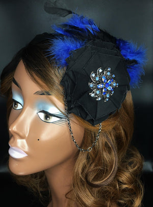 Blue Beauty Fascinator - J. Elaine Boutique