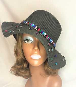 Bejeweled Straw Hat - J. Elaine Boutique