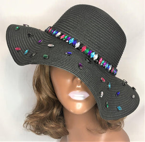 Bejeweled Straw Hat - J. Elaine Boutique